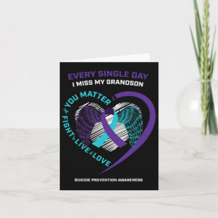 In Memory Of My Loving Grandson Suicide Prevention Card