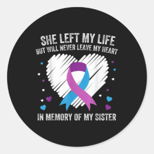 In Memory Of My Loving Sister Suicide Prevention A Classic Round Sticker