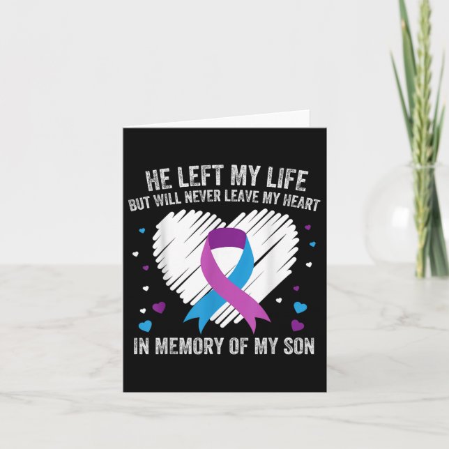 In Memory Of My Loving Son Suicide Prevention Awar Card (Front)