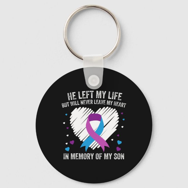 In Memory Of My Loving Son Suicide Prevention Awar Key Ring (Front)