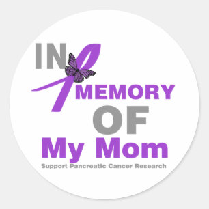 In Memory of My Mum Pancreatic Cancer Classic Round Sticker