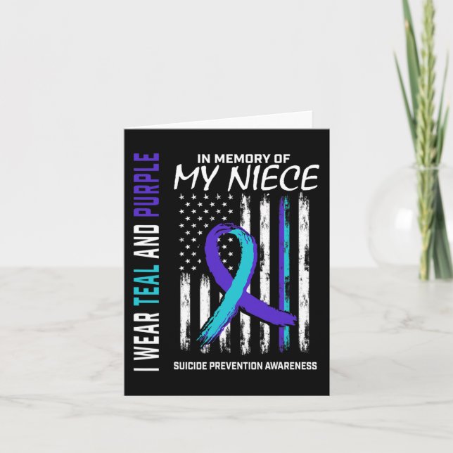 In Memory Of My Niece Suicide Awareness Prevention Card (Front)