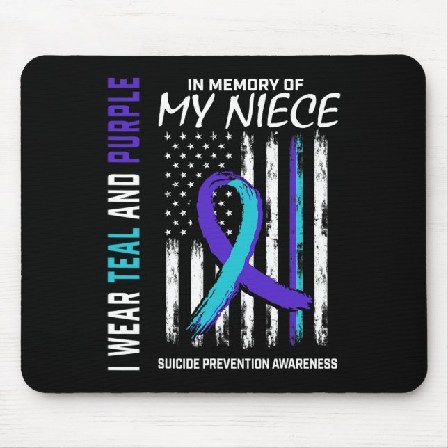 In Memory Of My Niece Suicide Awareness Prevention Mouse Mat (Front)