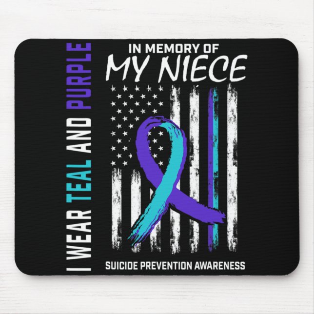 In Memory Of My Niece Suicide Awareness Prevention Mouse Mat (Front)