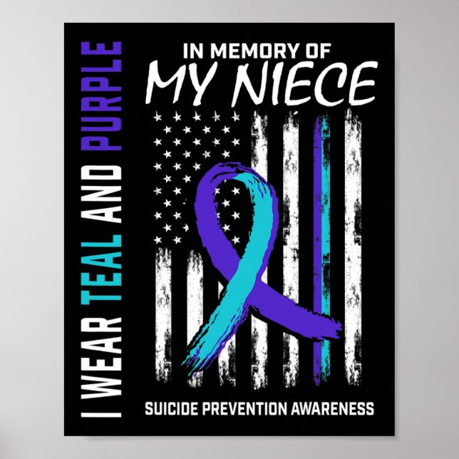In Memory Of My Niece Suicide Awareness Prevention Poster (Front)