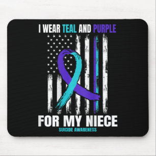 In Memory Of My Niece Suicide Awareness Usa Flag B Mouse Mat