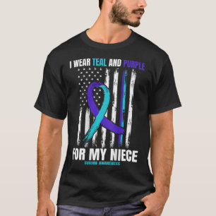 In Memory Of My Niece Suicide Awareness Usa Flag B T-Shirt