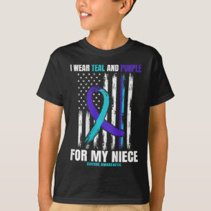 In Memory Of My Niece Suicide Awareness Usa Flag C T-Shirt