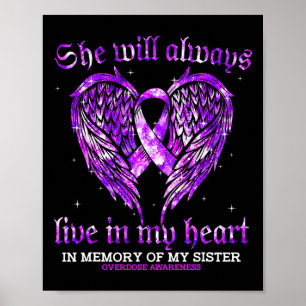 In Memory Of My Sister Overdose Awareness Angel Wi Poster