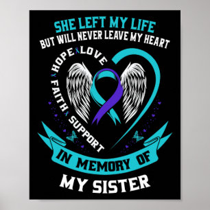 In Memory Of My Sister Suicide Awareness Memorial  Poster
