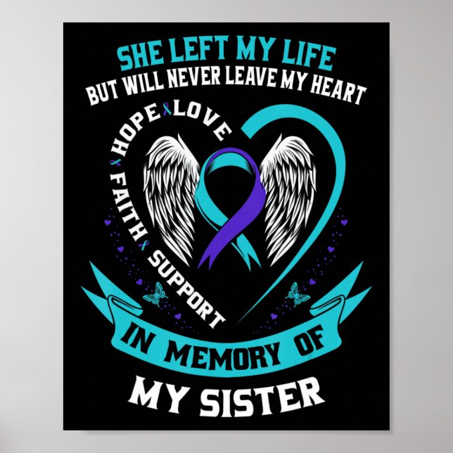 In Memory of my Sister Suicide Awareness Memorial  Poster (Front)