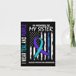 In Memory Of My Sister Suicide Awareness Preventio Card