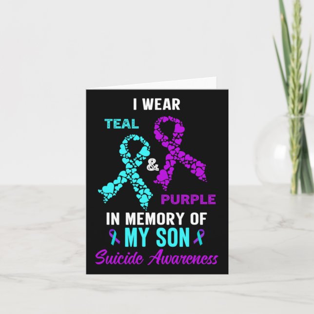 In Memory Of My Son Mum Dad Suicide Prevention Awa Card (Front)