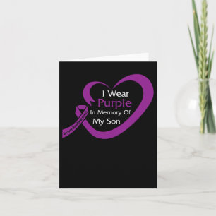 In Memory Of My Son Overdose Awareness Heart Ribbo Card
