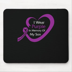 In Memory Of My Son Overdose Awareness Heart Ribbo Mouse Mat