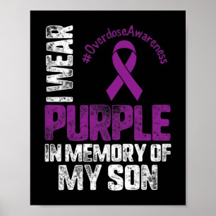 In Memory Of My Son Overdose Awareness Month Ribbo Poster
