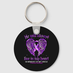In Memory Of My Uncle Overdose Awareness Angel Win Key Ring