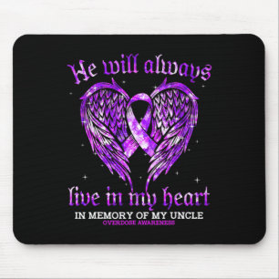 In Memory Of My Uncle Overdose Awareness Angel Win Mouse Mat