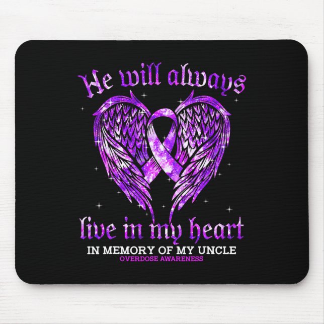 In Memory Of My Uncle Overdose Awareness Angel Win Mouse Mat (Front)