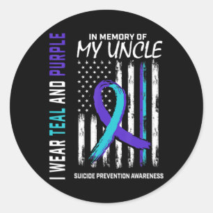 In Memory Of My Uncle Suicide Awareness Prevention Classic Round Sticker