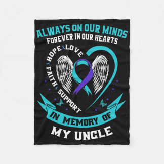 In Memory Of My Uncle Suicide Awareness Prevention Fleece Blanket