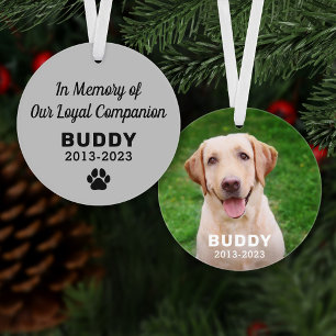 In Memory of Our Pet Dog Personalised Photo Ornament
