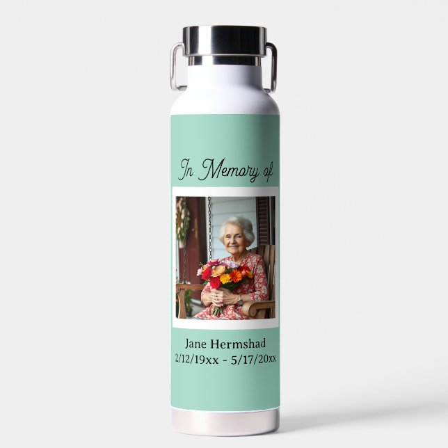 In Memory of | Photo Keepsake Gift Water Bottle (Front)