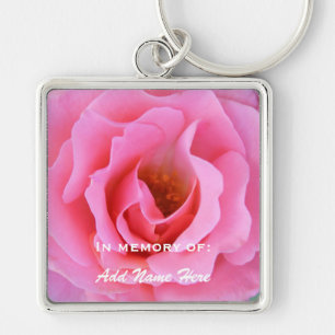 In Memory Of: Pink Rose Keychain