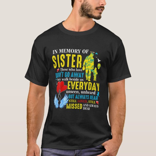 In Memory Of Sister In Heaven, My Sister My Guardi T-Shirt (Front)