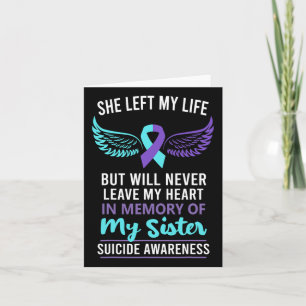 In Memory Of Sister Suicide Awareness Prevention Card