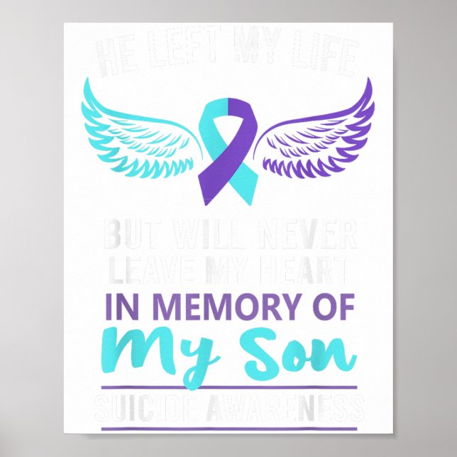 In Memory Of Son Suicide Awareness Prevention  Poster (Front)
