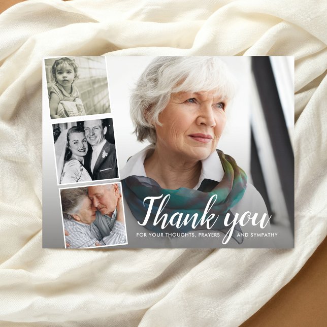 In Memory of, Sympathy Thank You Photo Collage Postcard (Creator Uploaded)