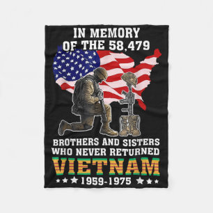 In Memory Of The 58479 Vietnam Veteran Stand For U Fleece Blanket