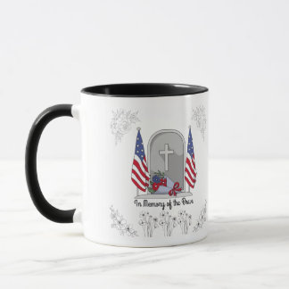 In memory of the brave  black & white mug