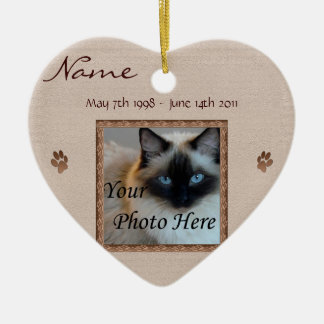In Memory of Your Cat - Custom Memorial Ceramic Tree Decoration