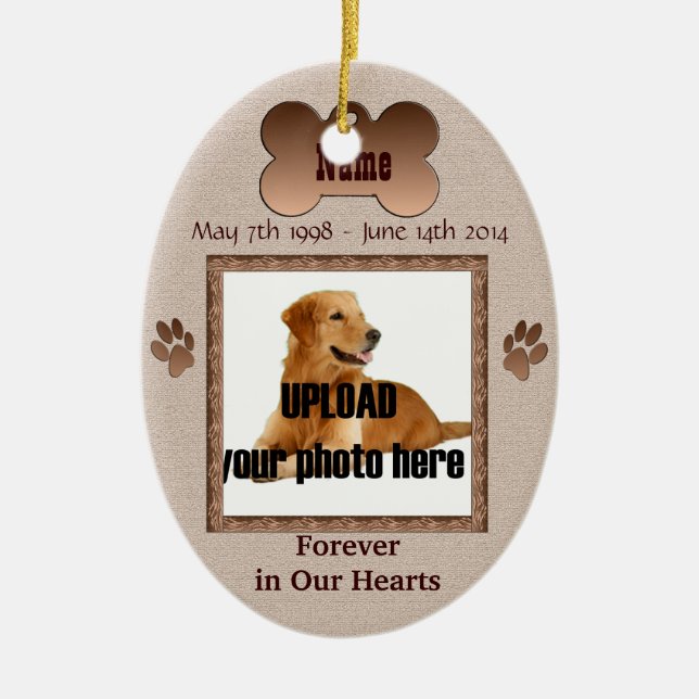 In Memory of Your Dog Ceramic Tree Decoration (Front)