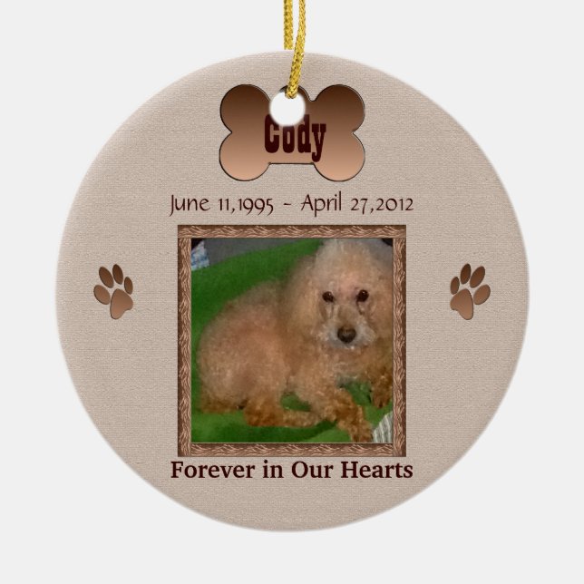 In Memory of Your Dog Ceramic Tree Decoration (Front)