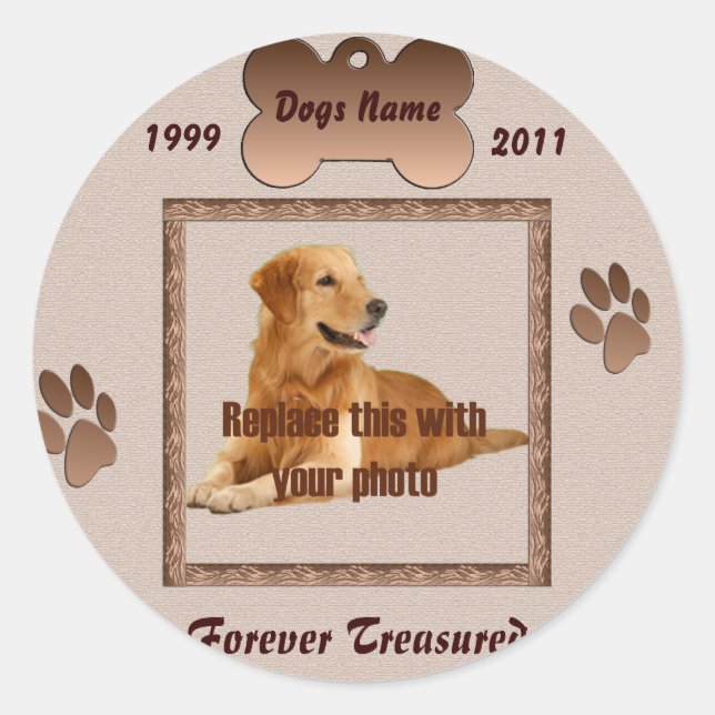 In Memory of Your Dog Classic Round Sticker (Front)