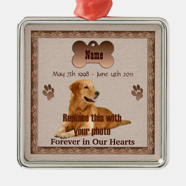 In Memory of Your Dog Metal Tree Decoration (Front)
