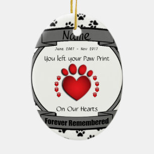 In Memory of Your Dog or Cat Forever Remembered Ceramic Tree Decoration