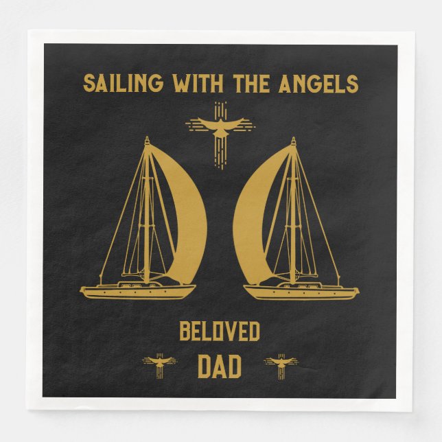 In Memory Sailer Boater Funeral Napkin (Front)