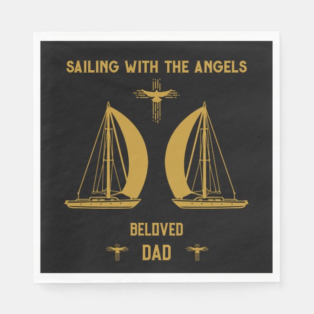 In Memory Sailer Boater Funeral Napkin (Front)