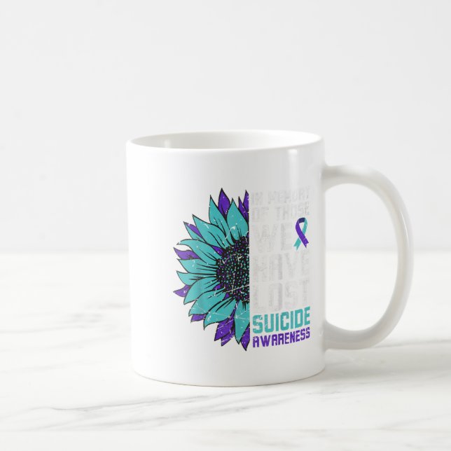 In Memory Suicide Awareness, Prevention Sunflower  Coffee Mug (Right)