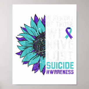 In Memory Suicide Awareness, Prevention Sunflower Poster