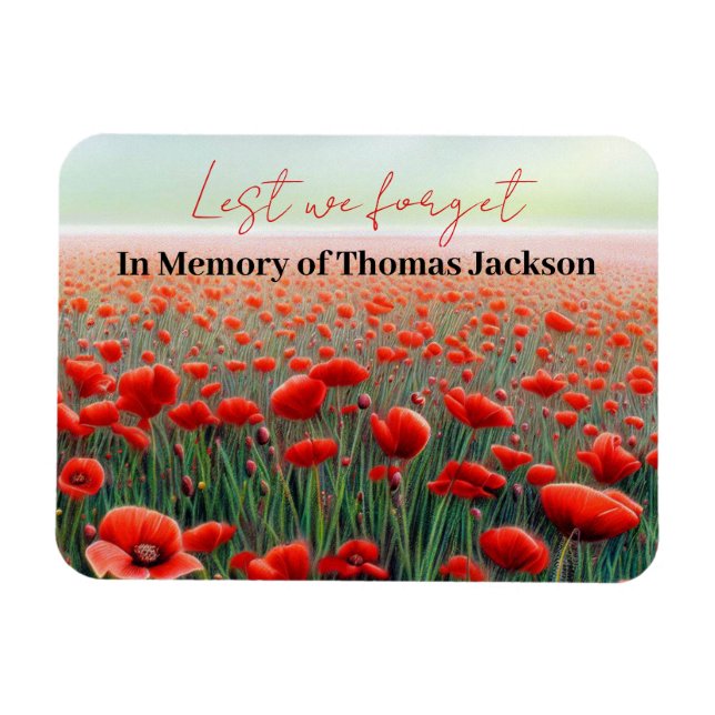 In Memory Veteran's Personalised Poppy Field Magnet (Horizontal)