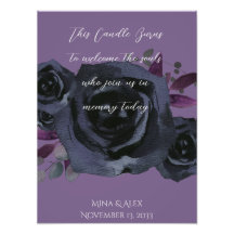In Memory Watercolor Black Rose Modern Goth