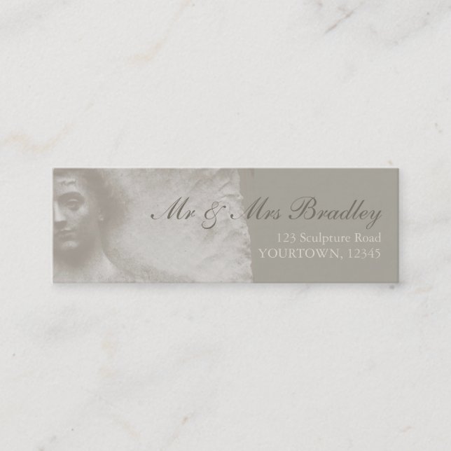 In Memory Woman and Flowers Business Card (Front)