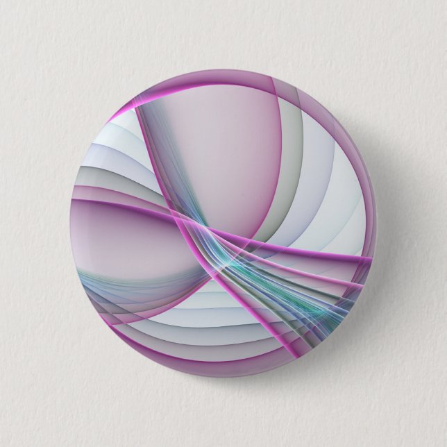 In Motion, Modern Abstract Colourful Fractal Art 6 Cm Round Badge (Front)
