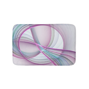 In Motion, Modern Abstract Colourful Fractal Art Bath Mat
