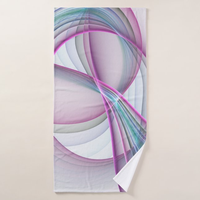 In Motion, Modern Abstract Colourful Fractal Art Bath Towel (Bath Towel)